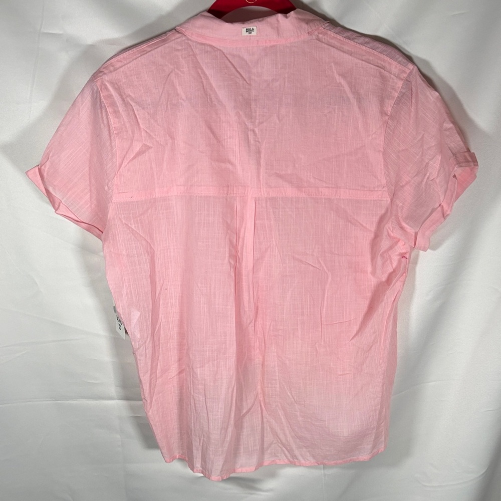 New NWT Women's Billabong Hawaiian Daze Top Rolled Pink Blush Sheer Size L - Picture 7 of 9